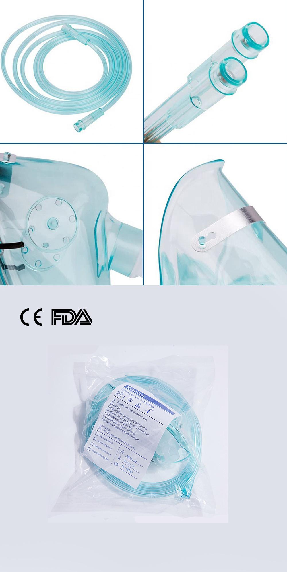 Oxygen Nebulizer Mask Disposable Medical Oxygen Nebulizer Face Mask with Oxygen Tube with CE, FDA Green Nebulizer Kit Nebulizer Set