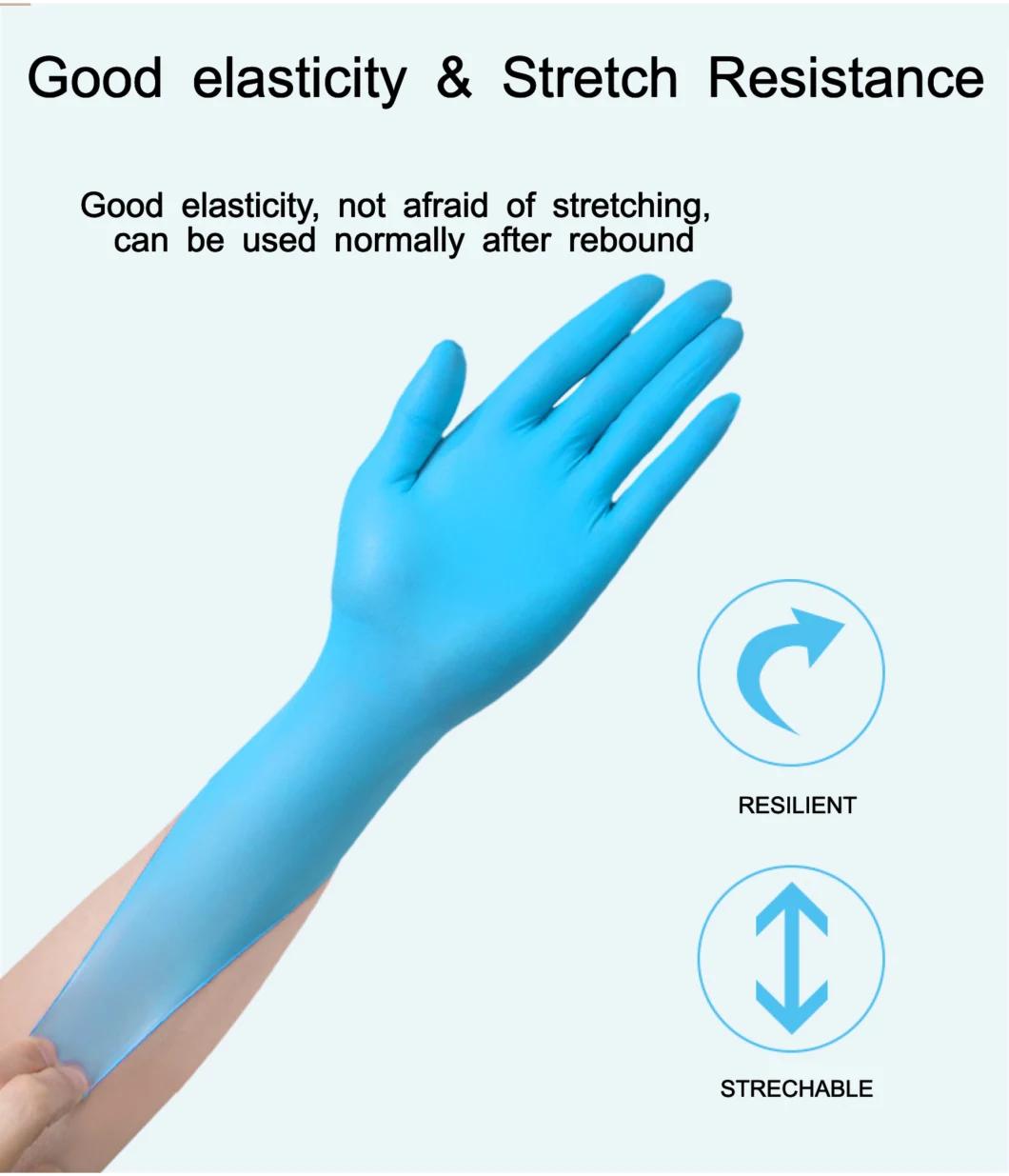 Powder Free 510K En455 En420 Disposable Nitrile Examination Gloves with Free Sample