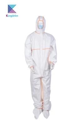 Hospital Surgical Usage White Color Disposable Isolation Gown Protective Clothing