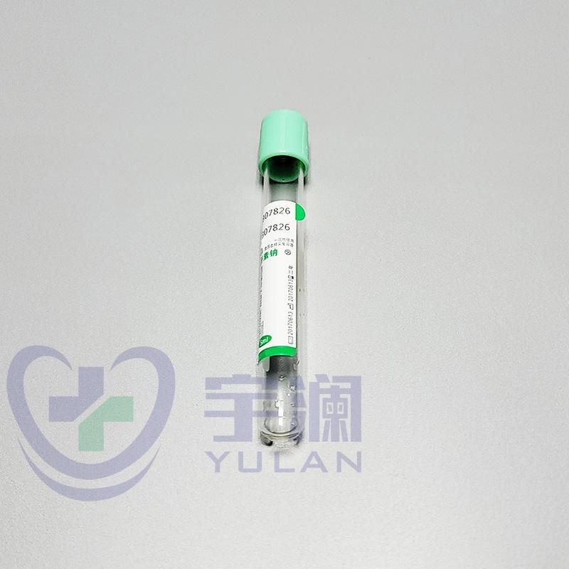 Disposable Pet Vacuum Blood Collection Tube Green Cap Heparin Tube 5ml