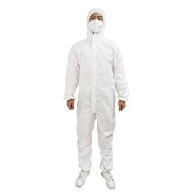 Breathable SMS /PP+PE Disposable Coverall Isolation Suit with Hood