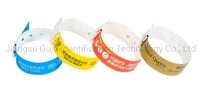 Gj-8070 One-off Use Adult Waterproof L Shape Plastic Wristbands for Events