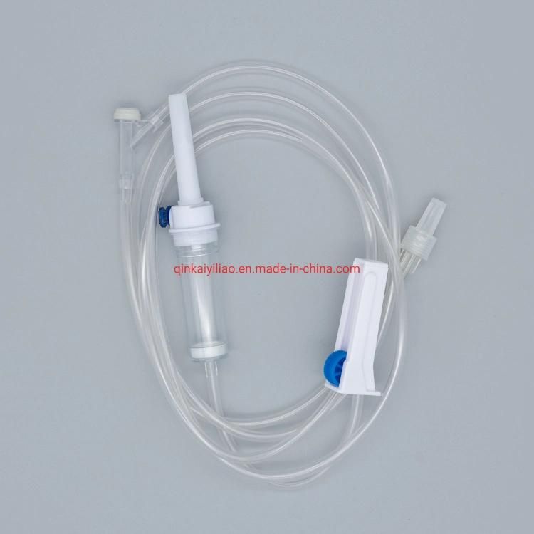 Disposable Infusion Set with High Elastic Tubing and Safety Roller Clamp