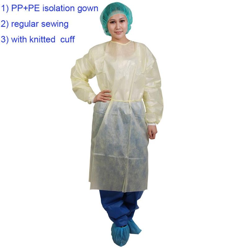High Quality Disposable Long Sleeve Nonwoven Isolation Gown