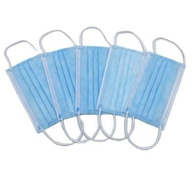 Blue Non Woven Sanitary Protective Pleated Earloop Face Mask Disposable with Custom Logo