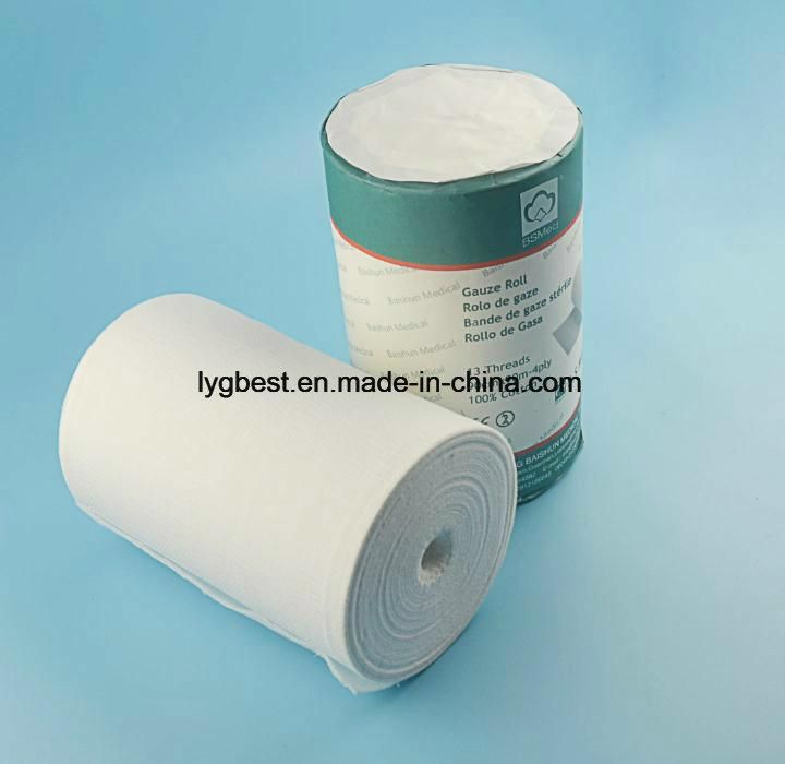 100% Cotton Absorbent Medical Gauze Roll for Wound Caring and Dressing