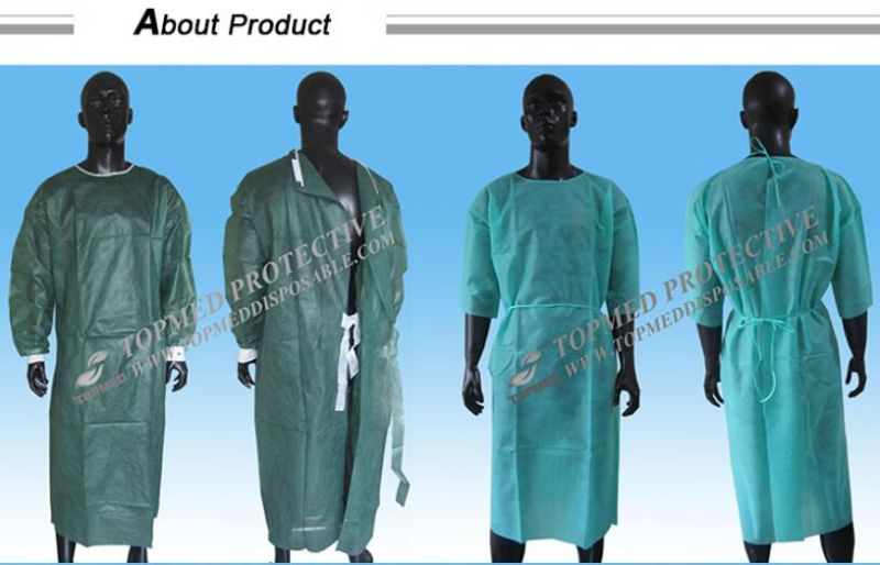 Nonwoven Hospital Patient′s Gown for Adults with Short Sleeves