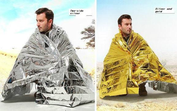 2015 Keep Warm Heat Back First Aid Thermal Travel Emergency Blanket Space Brand Emergency Blanket Thermal Emergency Blanket Silv