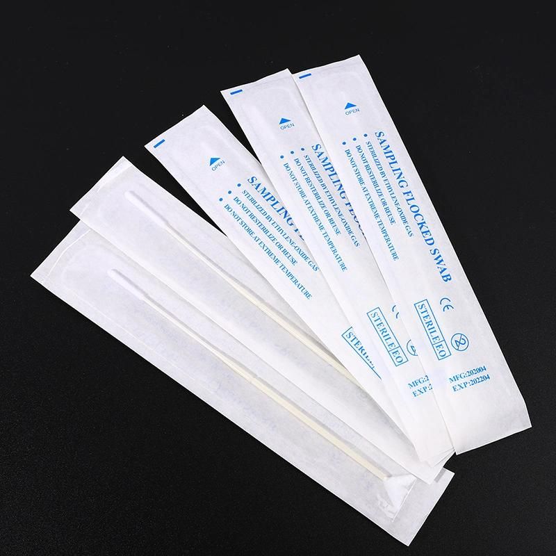 Medical Nasopharyngeal Swab Test Kit Sticks Disposable Sampling Flocked Anterior Nasal Throat Oral Swab