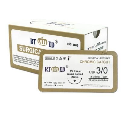 Medical Sterile Absorbable Chromic Catgut Surgical Sutures with Needle