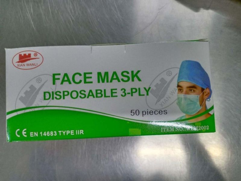 High Quality Type Iir Medical Non Woven Face Mask 3ply