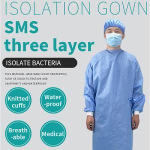 Surgical Gown 45g Waterproof with CE Certificate Test En13795 Level 2/3
