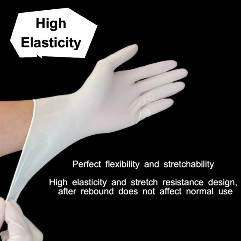 Powder Free Food Grade 510K En455 FDA CE Disposable Latex Examination Gloves