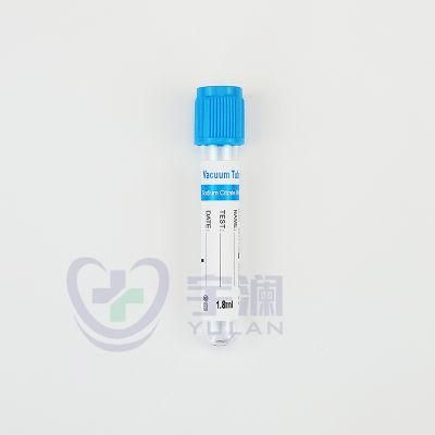 Disposable Pet Vacuum Blood Collection Tube Blue Cap Sodium Citrate 9nc PT Tube