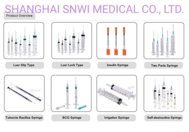 Disposable Medical Syringe Plastic Syringe With/Without Needle Luer Lock Or Luer Slip Latex-Free