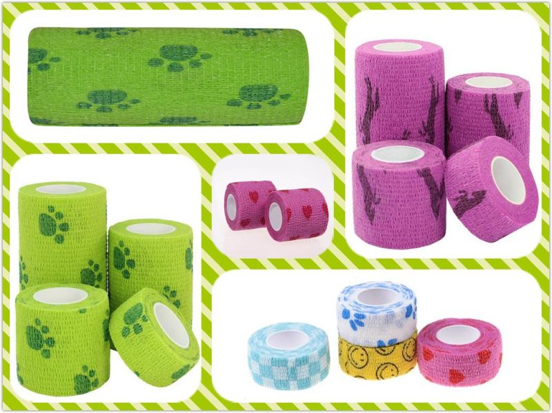 Colorful Medical Sport Self-Adhesive Cohesive Bandage Without Latex