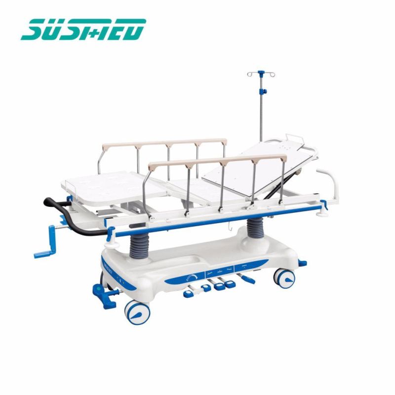 Manual ABS Medical Patient Transfer Gurney Stretcher Cart Transfer Bed