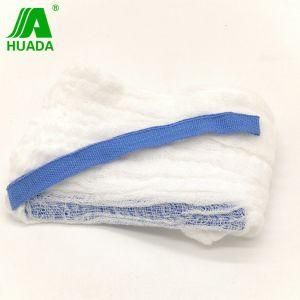 100% Cotton Medical Use Pre-Washed Lap Sponge with X-ray and Blue Loop 45X45cm 4ply