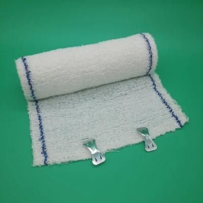 Medical Elastic Crepe Bandage Cotton with Metal Clip Fixing Supporting