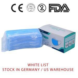 Stock in German /USA Warehouse+White List+Ce Certified En14683 Type Iir 2r Disposable Medical Face Mask Bfe98 FFP2 50 PCS/Box Factory Wholesale