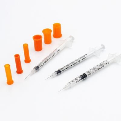 Disposable Retractable U-40/U-100 0.3ml/0.5ml/1ml Insulin Syringe with Fixed Fine Needle for Diabetes Injection