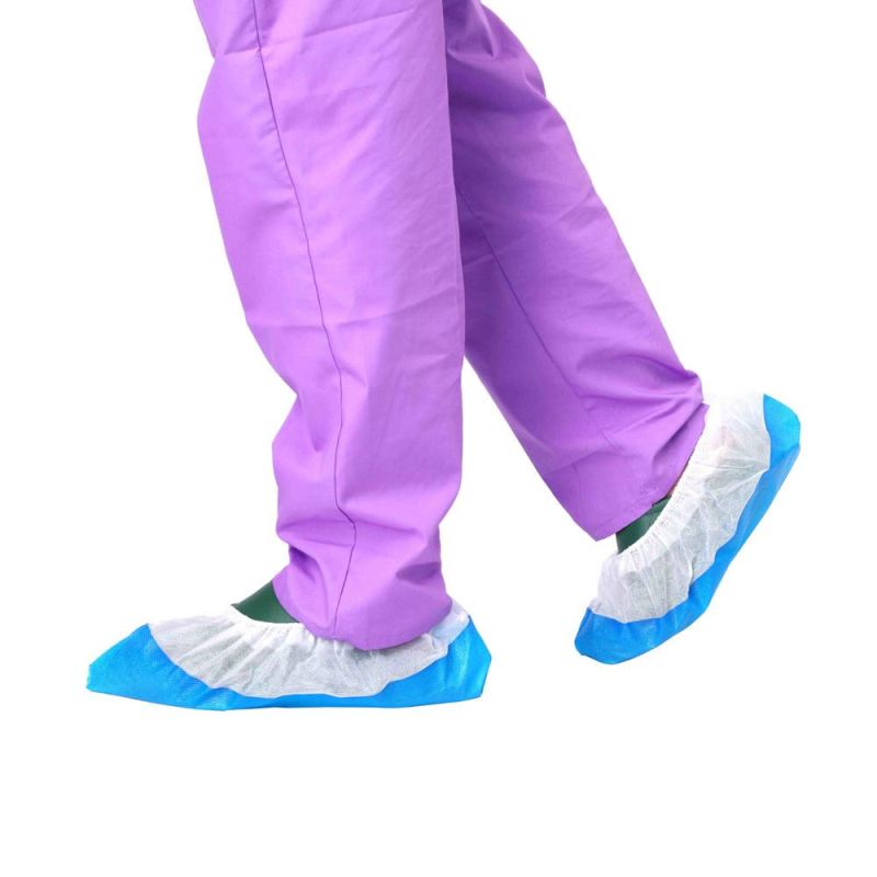 Non Woven Spunbond Polypropylene Cleanroom Breathable Safety Disposable Skid Free Shoe Cover