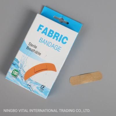 100PC/Box 72X19mm Skin Color Breathable Flexi Fabric Wound Dressing First Aid Plaster