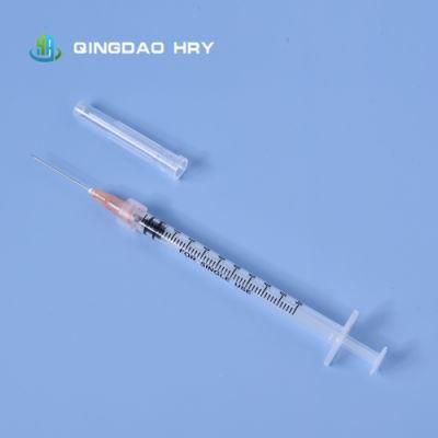 3-Part Disposable Syringe 1ml Luer Slip &amp; Luer Lock with Needle Eo Sterilized