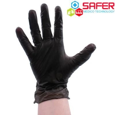 Black Exam Vinyl Gloves Powder Free Latex Free