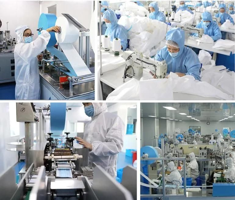 Konzer PPE/SMS Safety Industrial Isolation Breathable Film 63G Non-Woven Disposable Protective Lab Overalls