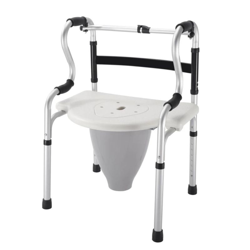 Bedside Folding Commode Toilet Chair Potty Bedpan for Adults Elderly