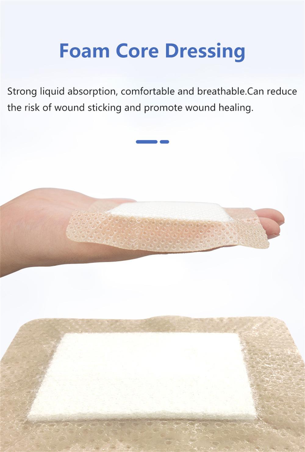 CE Sterile Five-Layered Soft Silicone Foam Wound Adhesive Dressing to Prevent Pressure Ulcers