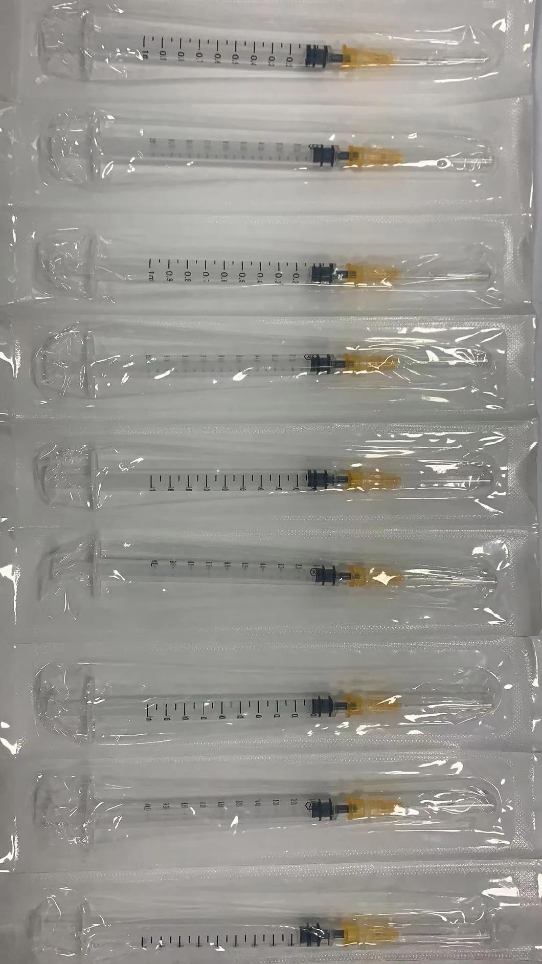 Wholesale 1ml Cc Disposable Medical Plastic Luer Lock Syringe with Needle or Without Needle