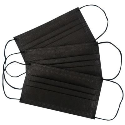 Wholesale Disposable Black Nonwoven Facemask High Quality En14683 Adult 3 Ply Ear Loop 50 PCS Black Medical Facemasks