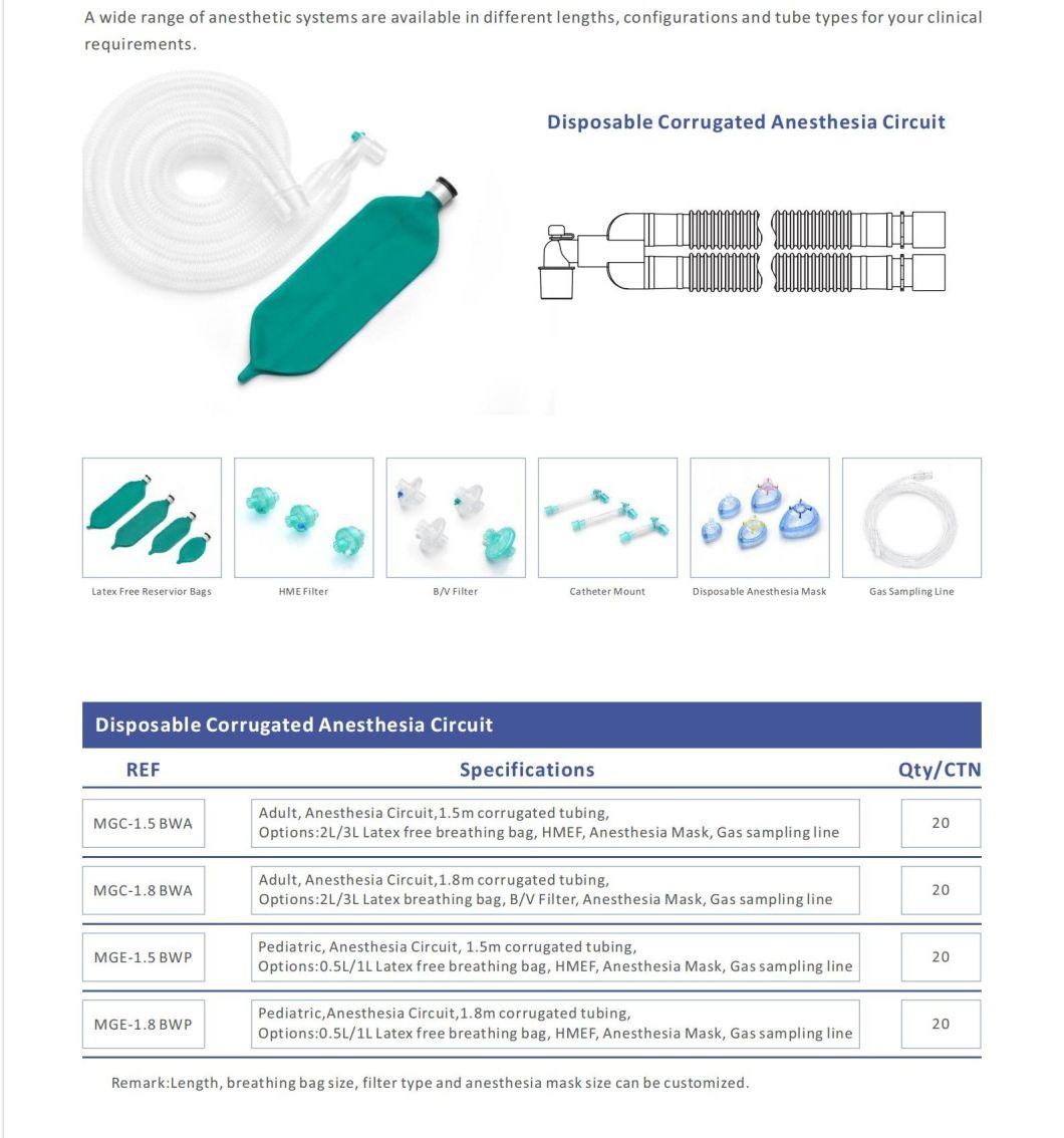 1.5m Corrugated Tubing Disposable Corrugated Anesthesia Circuit