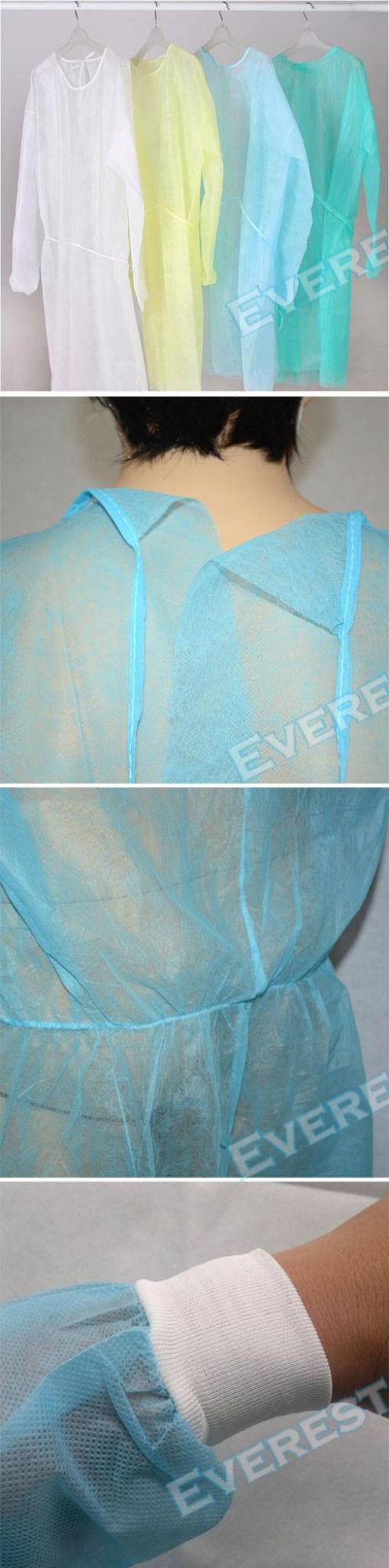 Long Sleeve Isolation Gown with Tie, Dust Coat,