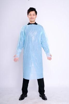 Protective CPE Gown with Thumb Loop