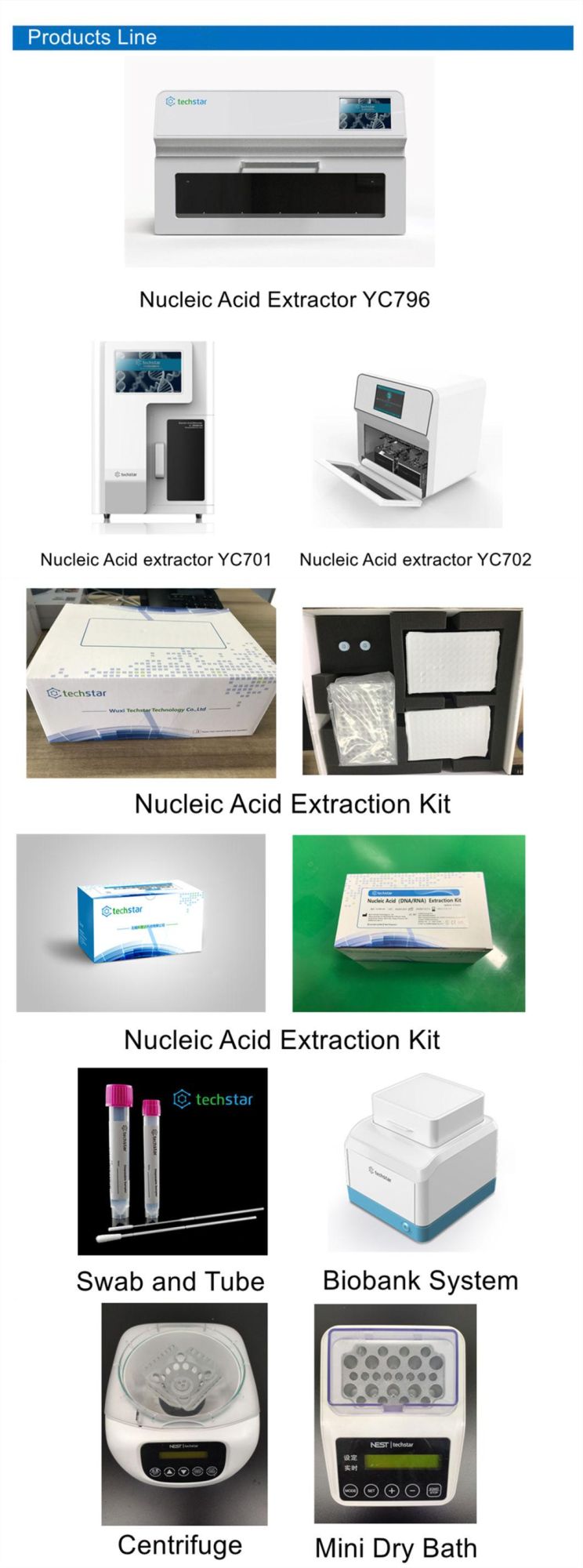 Techstar Wholesale Cost-Effective High Yield High Quality Magnetic Bead Method Virus DNA Rna Nucleic Acid Extraction Purification Reagent