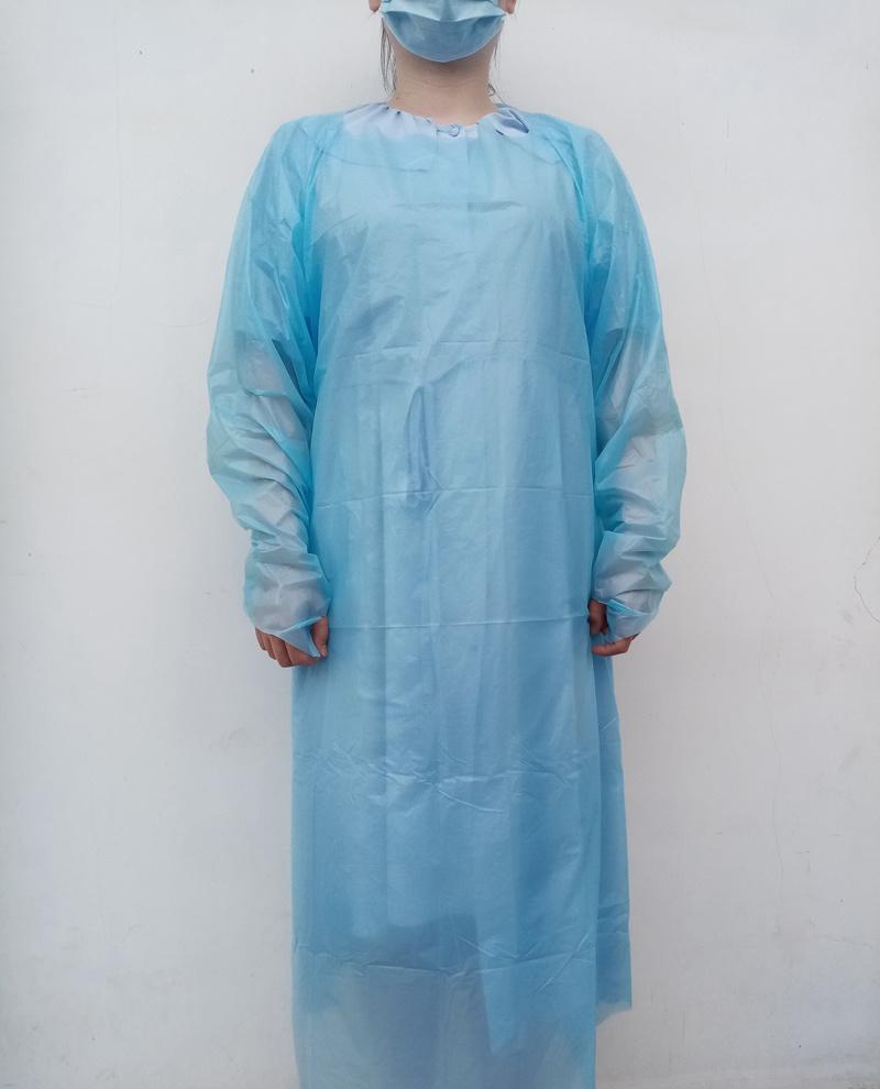 Disposable Waterproof CPE Protective Gown