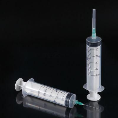 Factory Supply Discount Price Disposable Syringes with Needle CE ISO OEM 1ml 2ml 3ml 5ml 10ml 20ml 50ml 60ml Syringe Medical