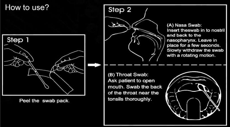 Sterile Transport Sample Collection Swab Nasopharyngeal Nylon Flocked Swab