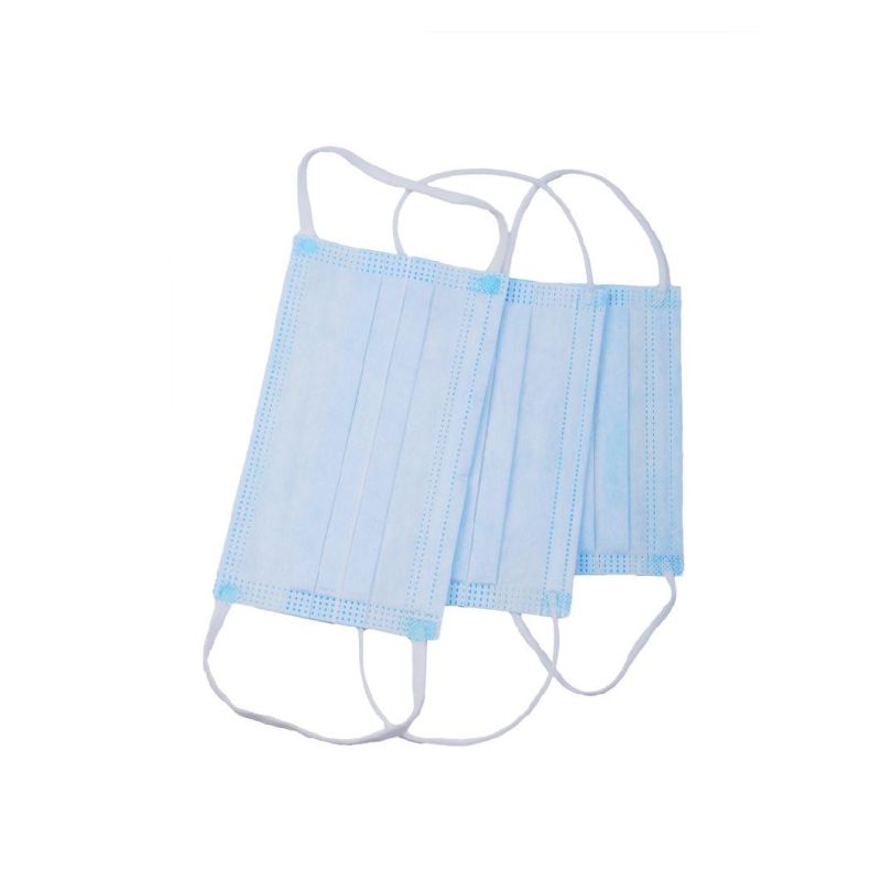 Skin-Friendly Flat Elastic Ear Loop Non-Woven Fabric Disposable 3 Ply Surgical Face Mask