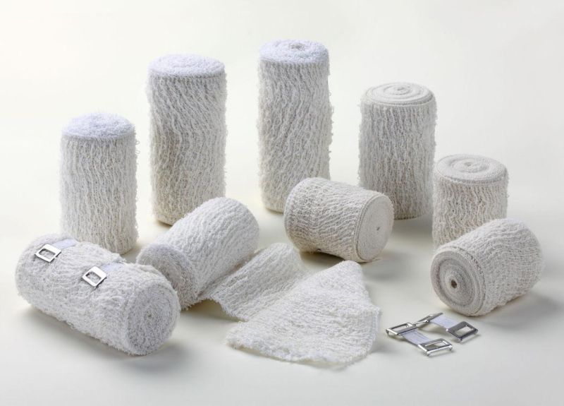 Medical Hospital Supplies Bleached Elastic Cotton Crepe Bandage