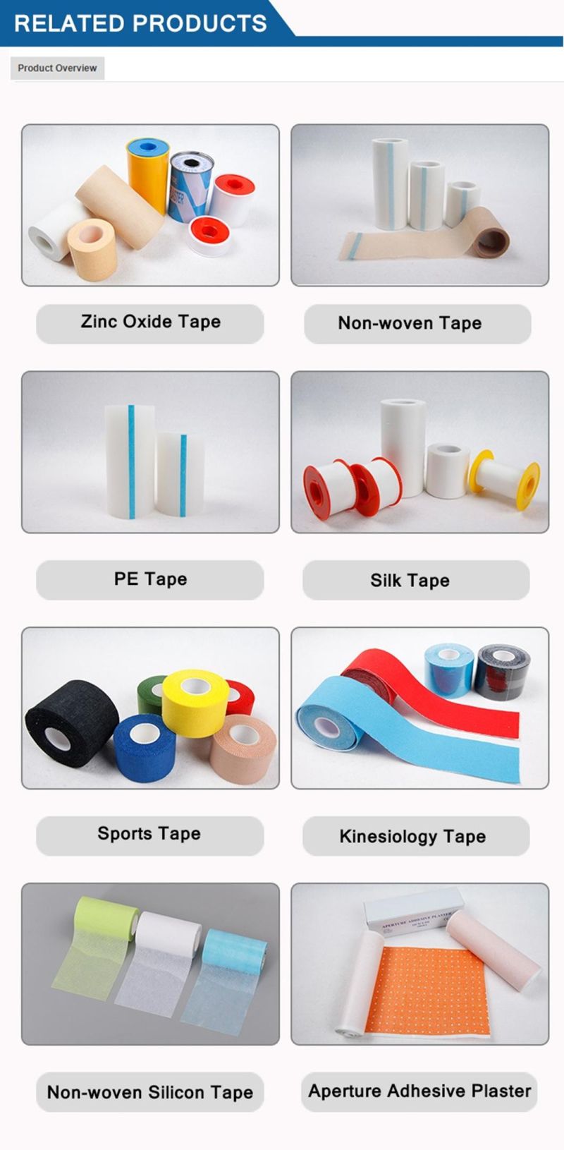 Cotton Fabric Sports Tape with CE & ISO Approved