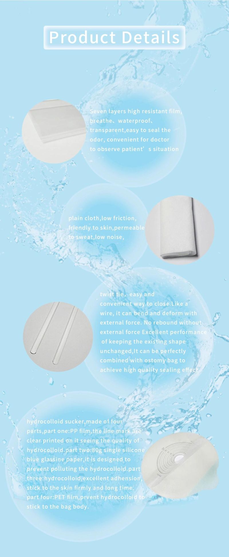 High Quality Medical Comsumables Disposable Colostomy Bag One-Piece Ostomy Bags Easy to Use