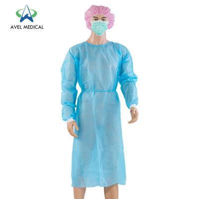 Good Quality Nonwoven Medical Patient Gown for Hospital with Knit Cuff