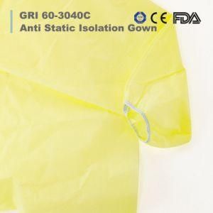25GSM PP Nonwoven Fabric Disposable Isolation Gown Protective Clothing Gown Without Hood Blue Cuffs Public Use
