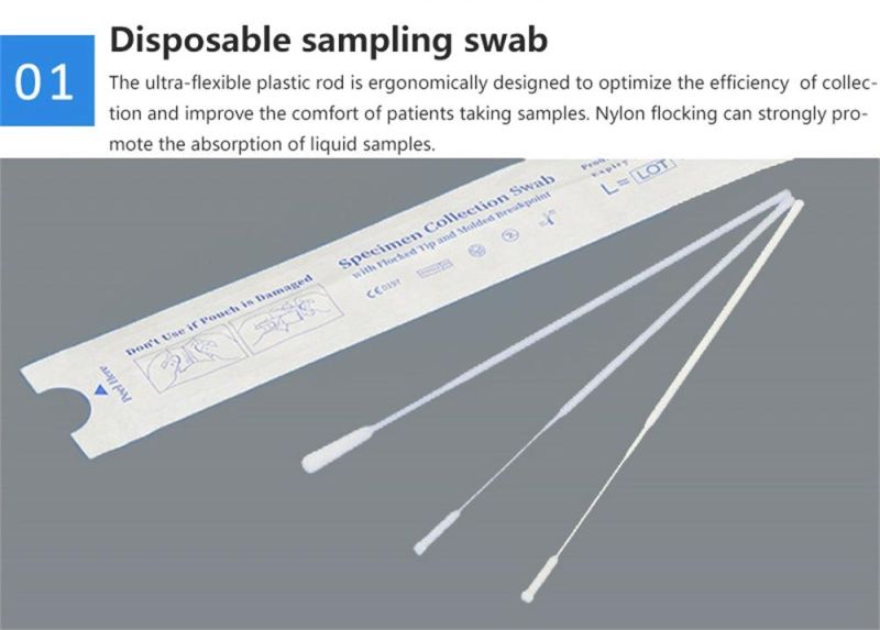 Disposable Individually Testing Sampling Kit with Oropharyngeal Nasopharyngeal Swab