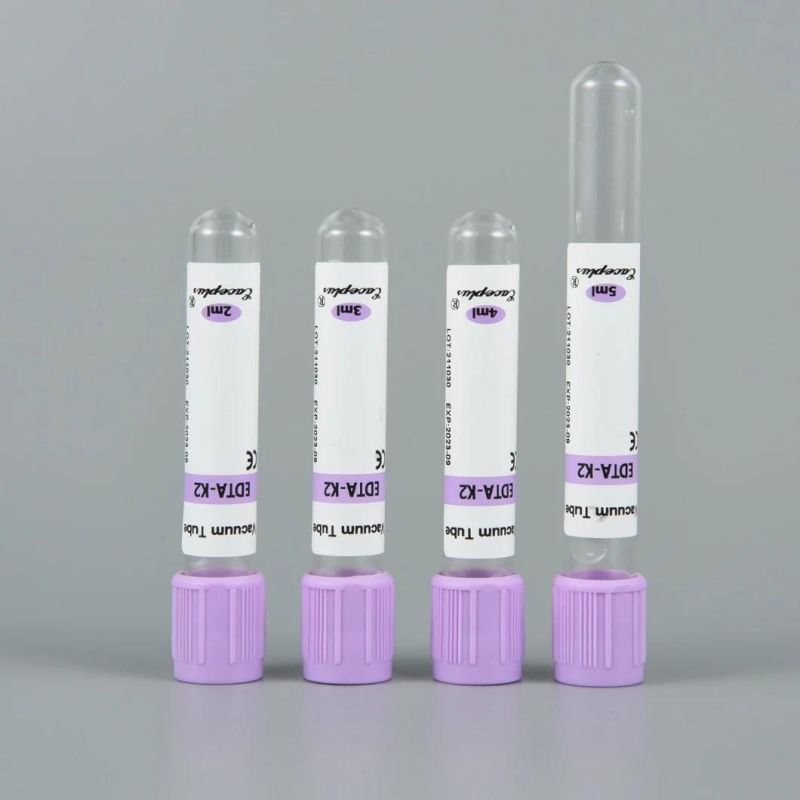 Siny Manufactur Purple Cap Pet Vacuum Blood Collection Tube (EDTA) 13*75mm 2ml