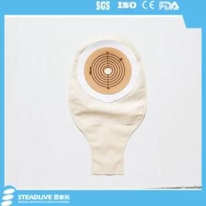 50mm Max Cut Size One Piece Type Ostomy Bag with Non Woven Tape Collar